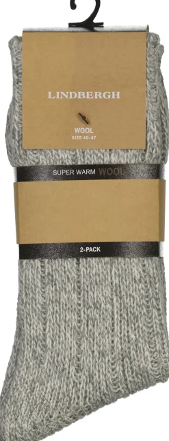 Lindbergh 2 pack rag wool sock Grå New