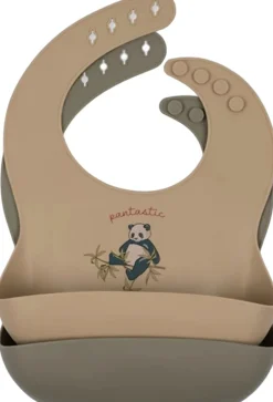 Konges Sløjd 2 PACK SILICONE BIB Sea mist Hot