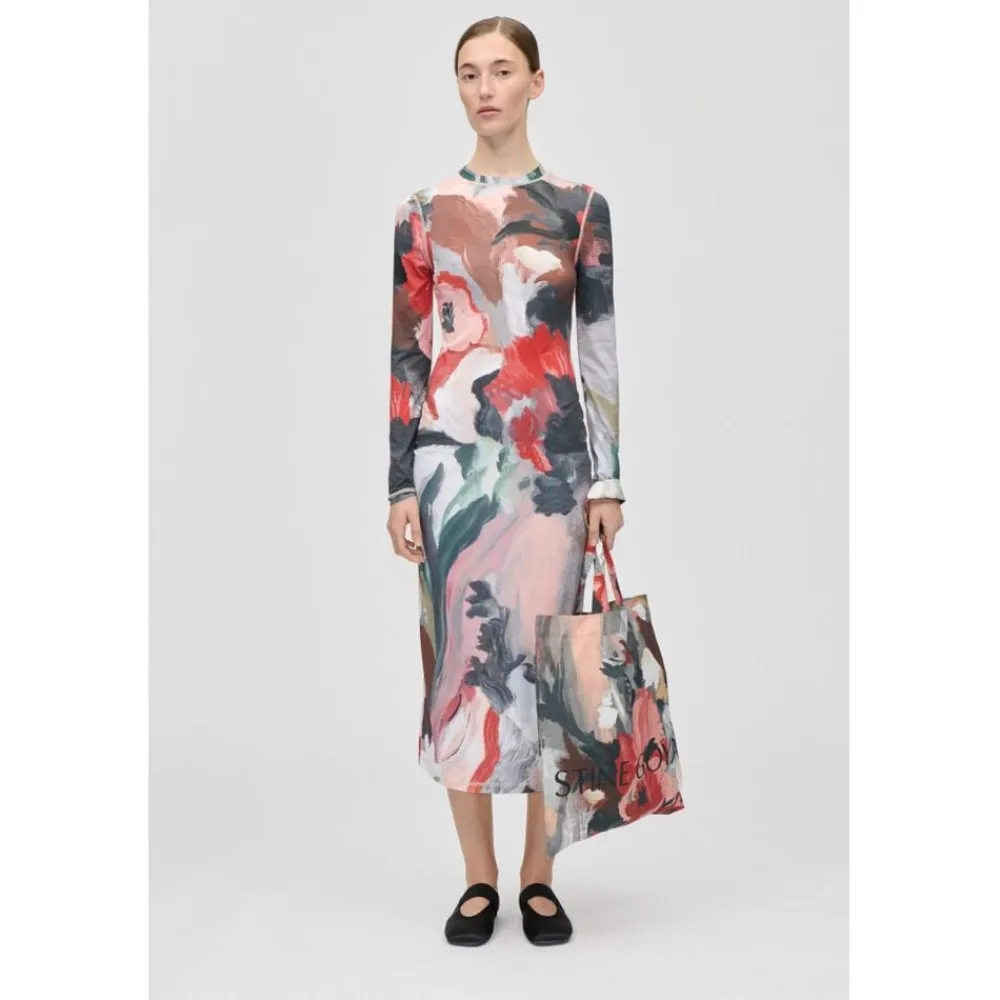 Stine Goya 2244 Stocking Jersey, Pullover Long Sleeve Midi Dress My garden Online