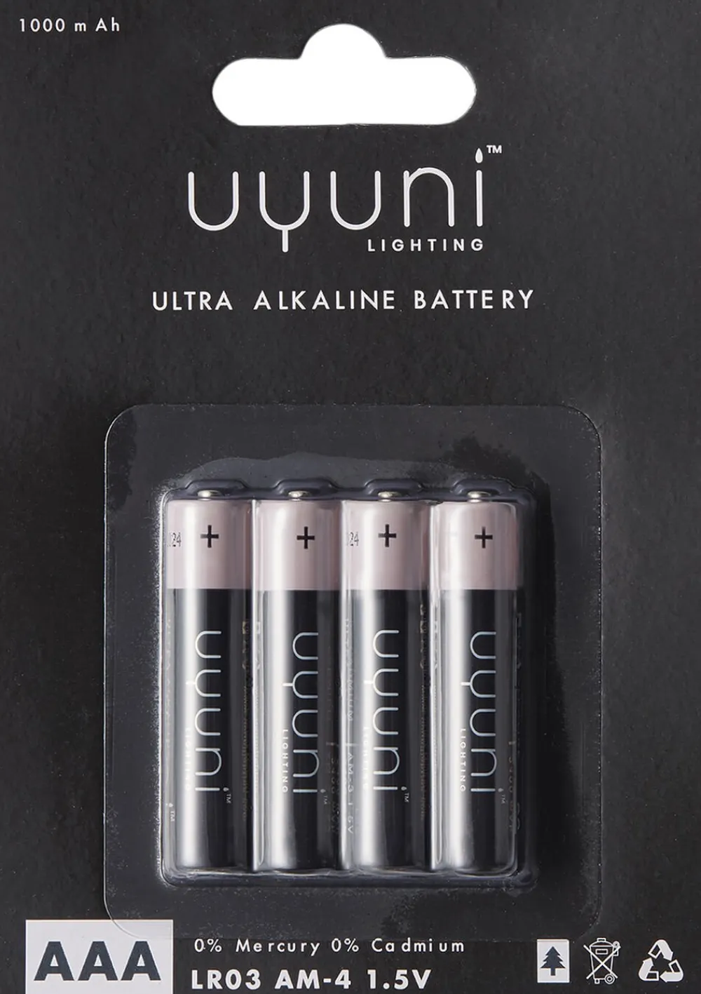AAA Battery, 1,5V, 1000mAh - 4 pack>Uyuni Online