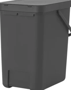 Affaldsspand m/låg sort. kon 25 ltr.><noscript><img width=