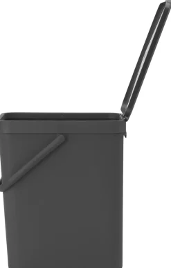 Affaldsspand m/låg sort. kon 25 ltr.><noscript><img width=