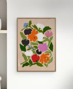 Poster & Frame Affordable Art Prints x Megan Galante - Vibrant Floral Abstract Flower Flerfarvet Discount