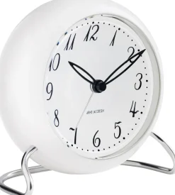 AJ LK bordur, hvid/hvid, Ø 11 cm, alarm>Arne Jacobsen Clocks Online