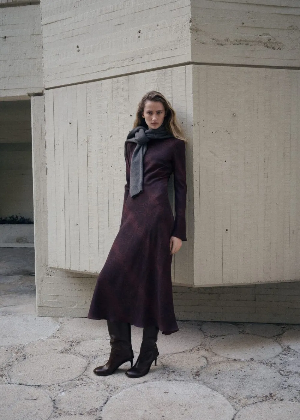 A-line animal-print dress>MANGO Clearance