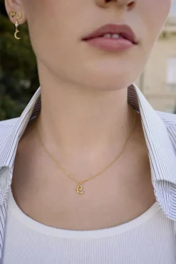 Maanesten Alphabet Necklace Gold New