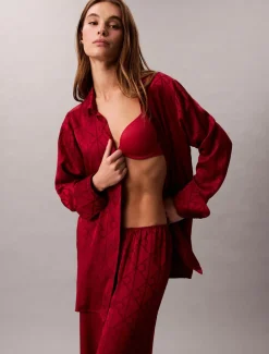 Calvin Klein AOP PANT 19519 giga satin shine emblem+red s Best