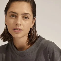 Pilgrim APRIL recycled medium hoop øreringe sølvbelagt Online