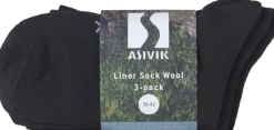 Asivik Liner Sock, Wool, 3-pack Sort Hot