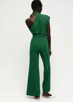 Asymmetrical long jumpsuit with bel><noscript><img width=