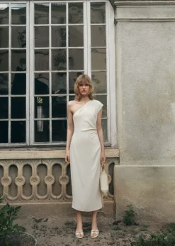 Dame MANGO Asymmetrical pleated dress