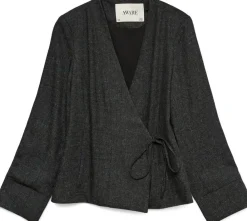 Vero Moda AWUTHALIA LS WRAP BLAZER Dark grey melange Hot