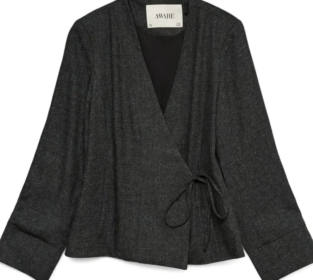 Vero Moda AWUTHALIA LS WRAP BLAZER Dark grey melange Hot