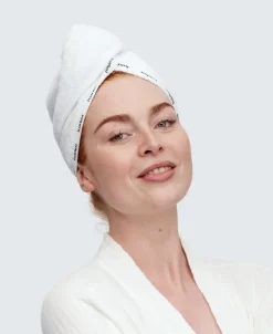 Bamboo Hair Towel Wrap, White><noscript><img width=