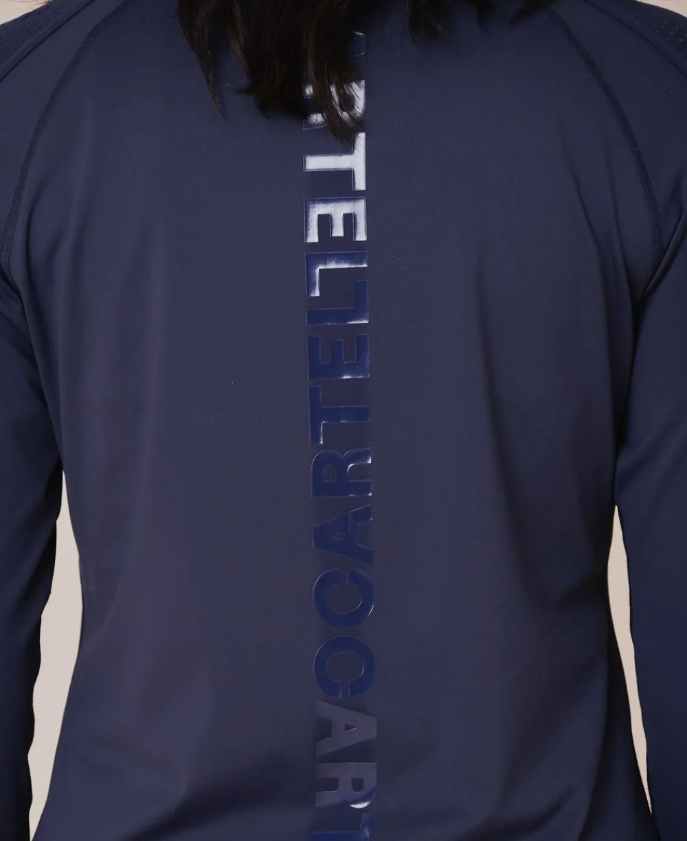 Cartel Copenhagen Baseline long sleeve zip jacket - Ocean Blå Discount