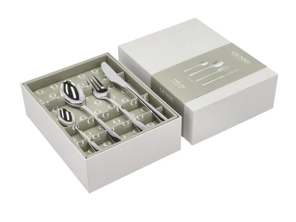 Gense Bestiksæt Steel Line 16 dele Blankt stål