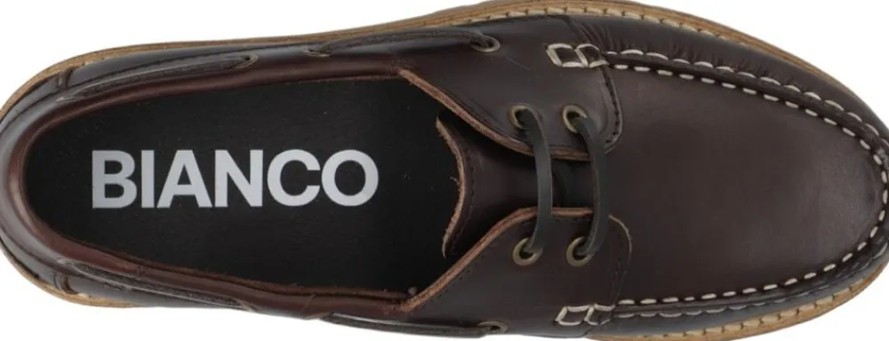 Bianco BIACAPRI Boat Shoe Pull Up Leather Dark brown Clearance