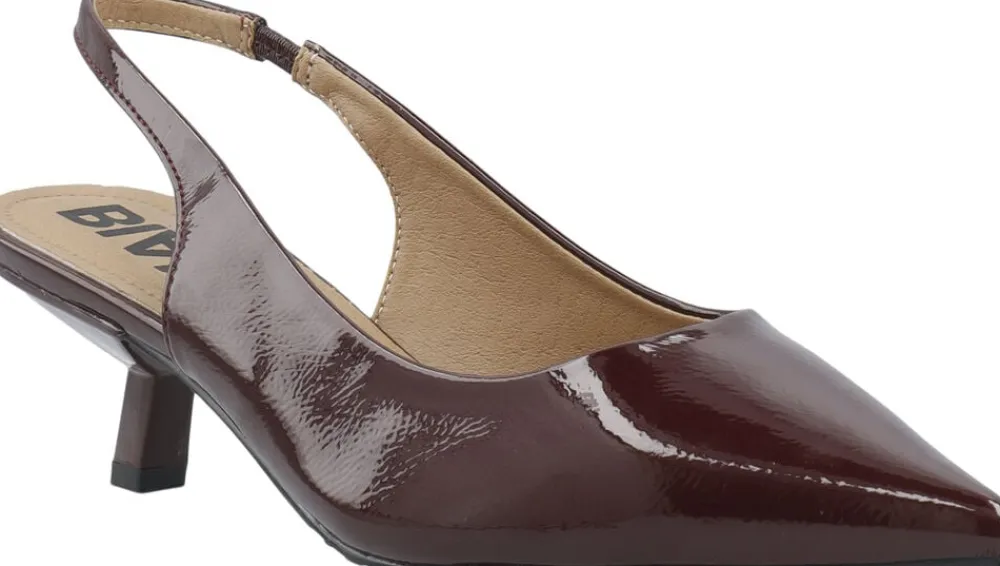 BIAKRISTIN Kitten Heel Slingback Patent>Bianco New