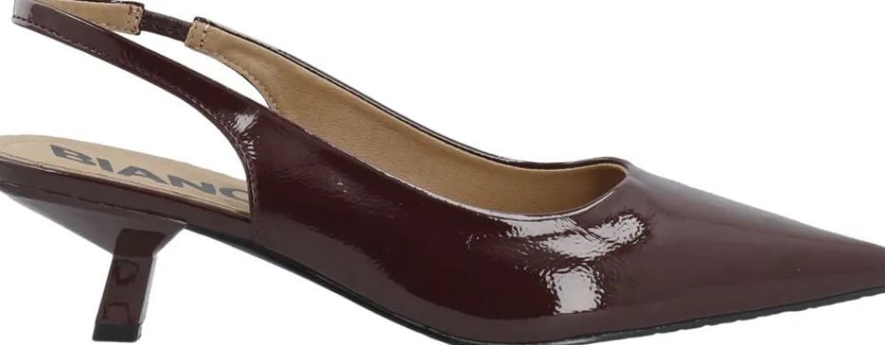 BIAKRISTIN Kitten Heel Slingback Patent>Bianco New