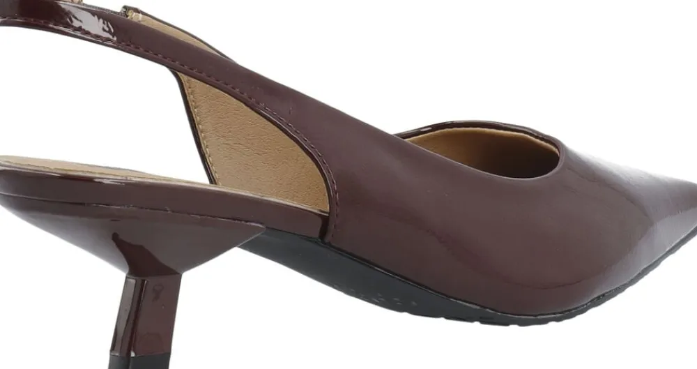 BIAKRISTIN Kitten Heel Slingback Patent>Bianco New