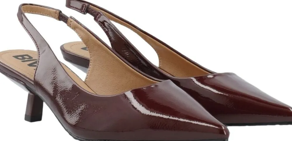 BIAKRISTIN Kitten Heel Slingback Patent>Bianco New