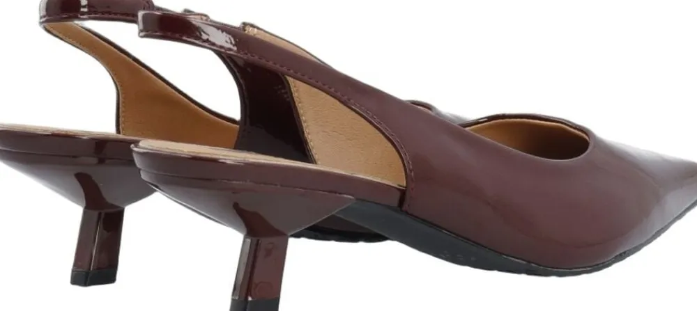 BIAKRISTIN Kitten Heel Slingback Patent>Bianco New