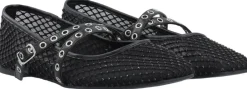 Dame Bianco BIAROSE Karré Cross Mary Jane Rhinestone Mesh