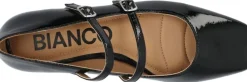 Bianco BIAROSE Karré Double Mary Jane Flat Faux Leather Black patent Outlet