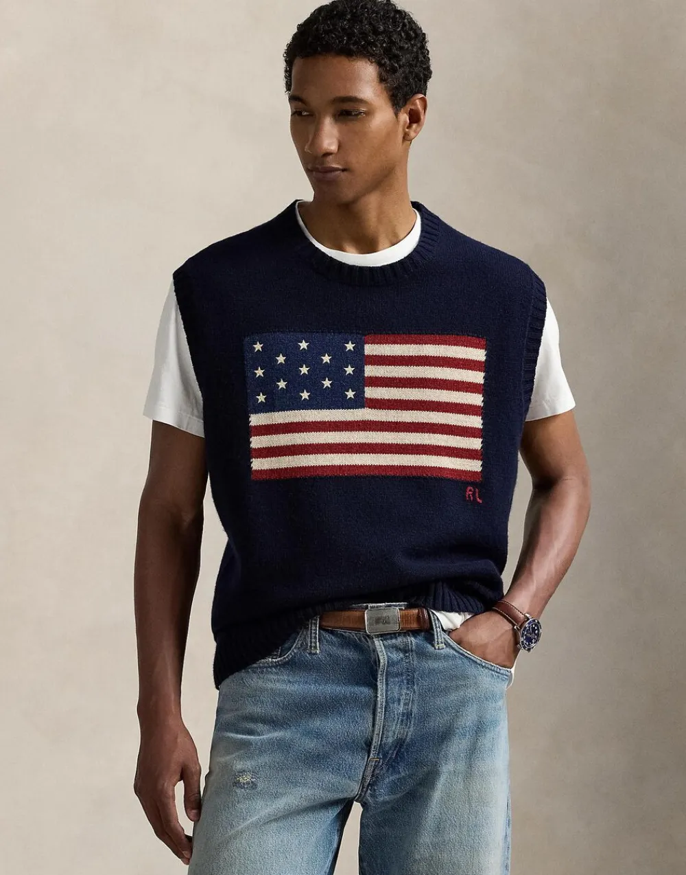 Polo Ralph Lauren Big Fit Flag Sweater Vest