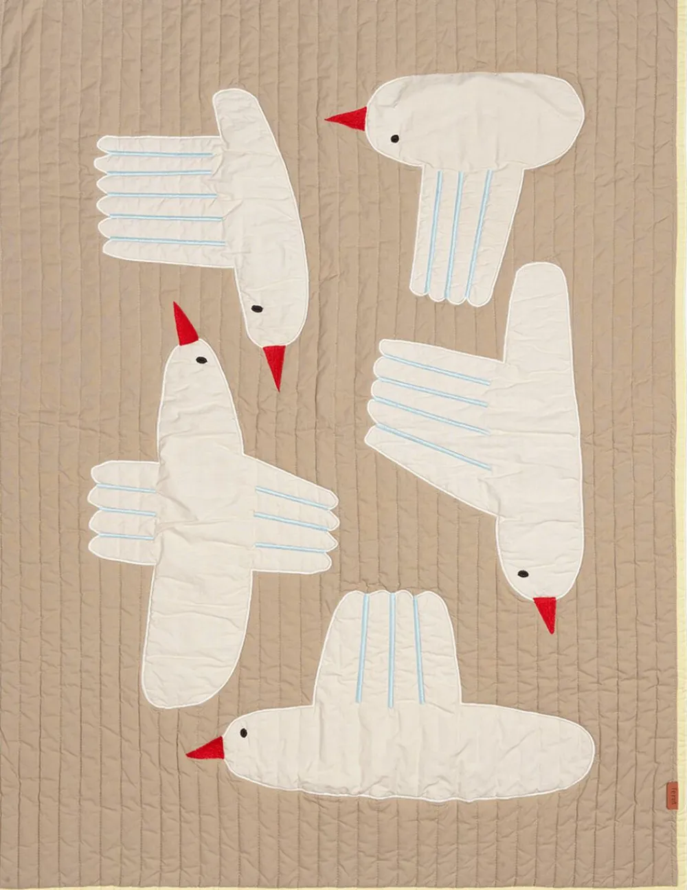 Børn Ferm Living Bird Quilted Blanket - Sand