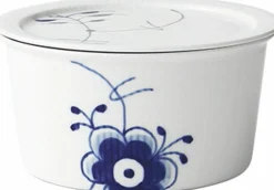 Royal Copenhagen Blå Mega Riflet 100 cl. skål med låg