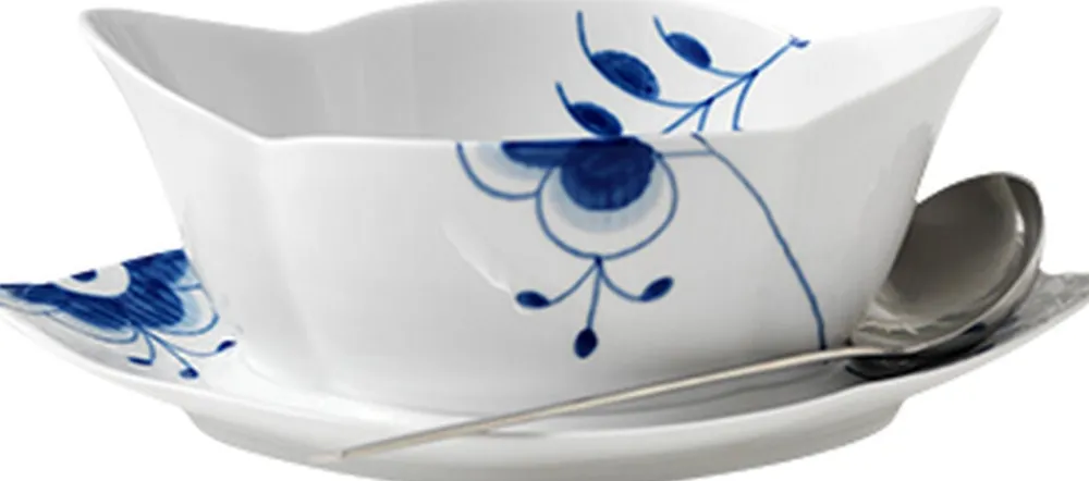 Royal Copenhagen Blå Mega Riflet 55 cl. sovseskål