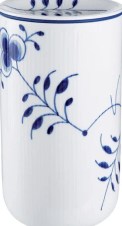 Royal Copenhagen Blå Mega Riflet 20 cm. opbevaringskrukke Outlet
