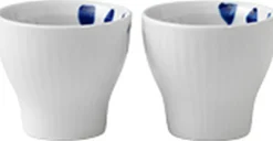 Royal Copenhagen Blå Mega Riflet æggebæger 2 stk.