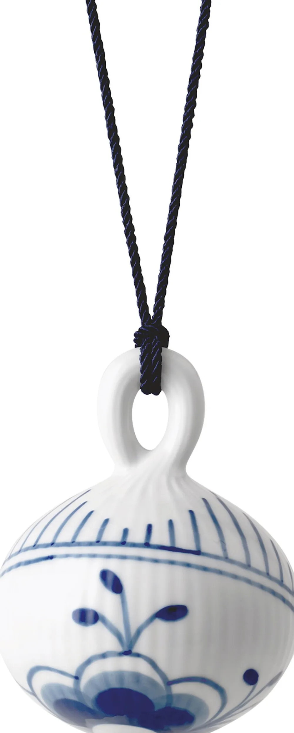 Royal Copenhagen Blå Mega Riflet Julekugle #2 9,5 cm Outlet