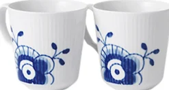 BLÅ MEGA RIFLET 2-PAK KRUS 28 CL>Royal Copenhagen New