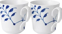 BLÅ MEGA RIFLET 2-PAK KRUS 28 CL>Royal Copenhagen New