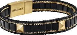 Nialaya Onyx Stud Bracelet Black Best