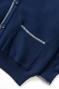 Service works BLANKET STITCH CARDIGAN Navy Discount