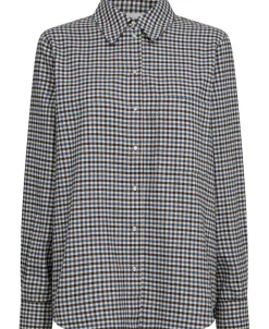 Lala Berlin Blouse Bo Blue/brown check Outlet