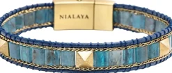 Nialaya Apatite Stud Bracelet Blue Best