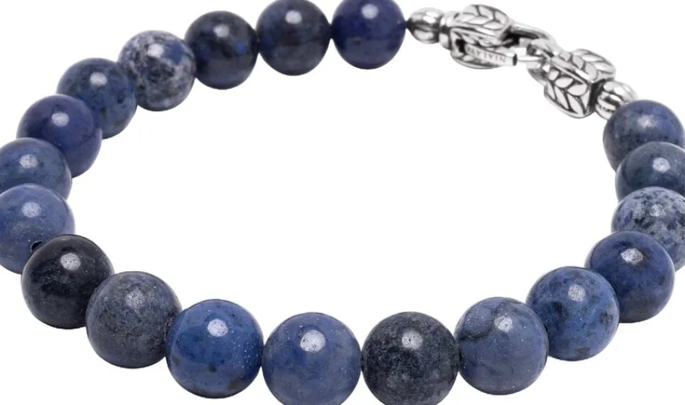 Dumortierite Healing Bracelet with Silver Lock>Nialaya Hot