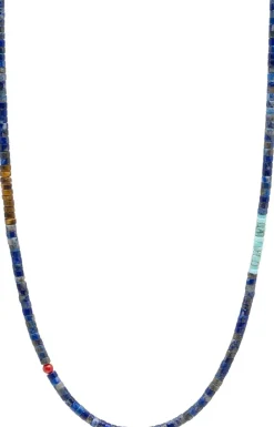 Heishi Necklace with Tiger Eye and Turquoise>Nialaya