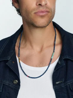 Heishi Necklace with Tiger Eye and Turquoise>Nialaya