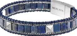 Lapis Stud Bracelet><noscript><img width=