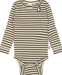 PETIT PIAO Body L/S Modal Striped Coffee bean/off w Outlet