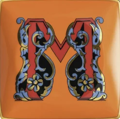 Bowl 12cm sq. flat, Holiday Alphabet M,>Versace Discount