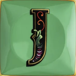 Bowl 12cm sq. flat, Holiday Alphabet J,>Versace Clearance