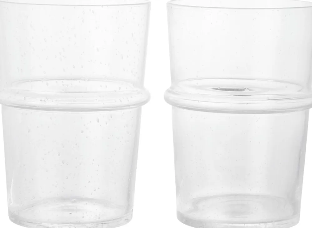 Boya Tall Glasses - Set of 2 - Clear with bubbles>Ferm Living Sale