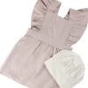 Brneforklde m/kokkehue, dusty pink/classic white>Sebra Clearance